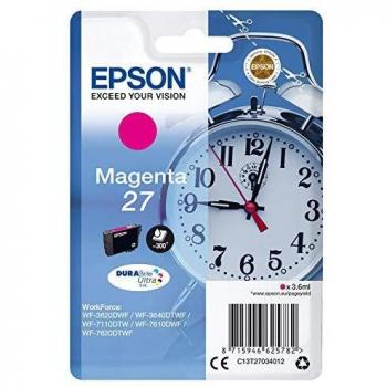 Cartucho de Tinta Epson Nº27 Original, Magenta Durabrite, 3.6ml, Compatible con WF3000/WF7000 Series