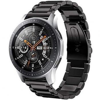 SUNDAREE Compatible con Correa Galaxy Watch 46MM,22MM Negro Metal Acero Inoxidable Reemplazo Pulseras de Repuesto Band para Samsung Galaxy 3 45MM/Smartwatch GTR 2e/Garmin Venu 2/Huawei Watch GT 2 46