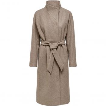 Only Emma Women's High Neck Transitional Coat in Beige/Cinder