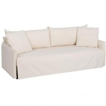 Sofá Cama 200 x 94 x 86 cm Tejido Sintético Color Crema