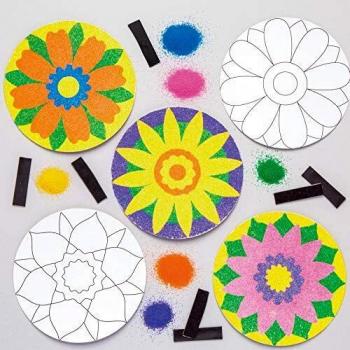 Baker Ross Kits de imanes de flores para decorar con arena