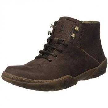 Botines para hombre El Naturalista N5083 en piel verde 83506, cordones, casual, talla 42 EU