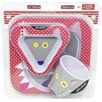 Déglingos Bigbos - Set de vajillas El Lobo, 3 piezas
