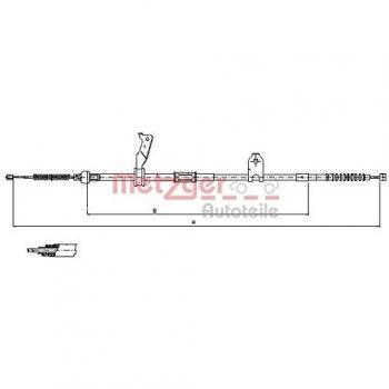 Cable de freno de mano Metzger 17.1482 para Toyota Avensis T25, trasero izquierdo
