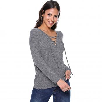 Only Jersey para Mujer en Punto con Escote en V Mujer - 023931,Dark Grey Melange,L