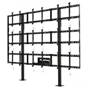 Peerless AV Modular Video Wall Pedestal Mount 3x3 for 46 to 55 Displays - Black Floor Stand