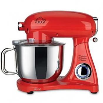 Amasadora DCG KM1510 Roja 7L 1800W con Bowl de Acero Inoxidable y Mezclador Planetario