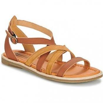 Sandalias de Piel para Mujer El Naturalista Tonami Marrón Casual con Hebilla, Plano 1-3cm