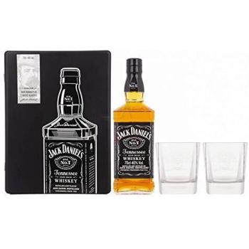 Jack Daniel's Tennessee Whiskey 40% - 700 ml in Tinbox with Rocking glasses