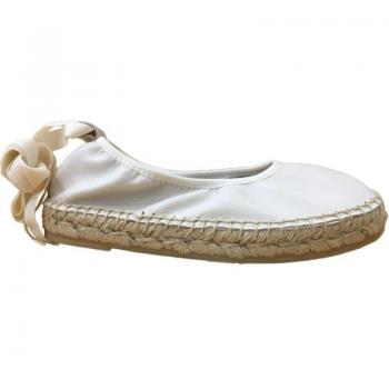 Alpargata de Piel con Piso de Esparto Beige para Niña Yowas
