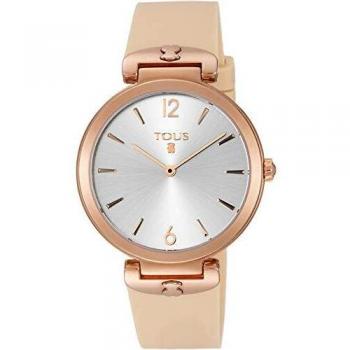 Reloj Tous S-Mesh de acero IP rosado con correa de silicona nude Ref:800350850