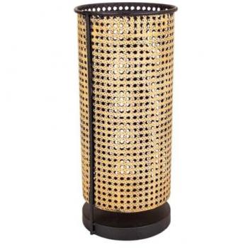 Portavelas de Metal Dorado Wanderlust Deco 21.5x21.5x48h Cm