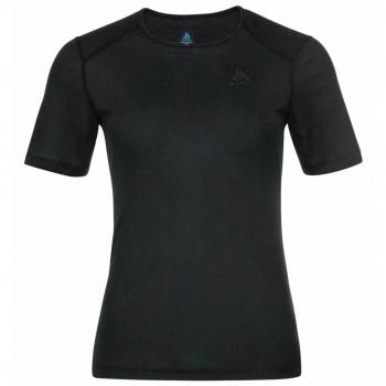 Camiseta interior Odlo Active Warm Eco Bl Crew Neck manga corta negra para mujer - S