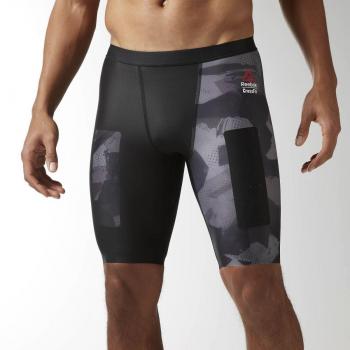 Reebok Rcf Compression Short Aop Pantalón Corto, Hombre, Negro, M