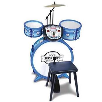 Bontempi 525602 - BATERIA ELECTRIA Drum 4 Niveles DE Aprendizaje 7 RITMOS 14 MELODIAS, Multicolor, 50x68x50 cm