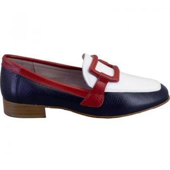 Mocasines de mujer NIVAL LINDA piel azul marino 523