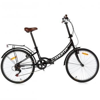 Moma Bikes Plegable Ruedas 24 Shimano. Aluminio Bicicleta, Unisex Adulto, Negro