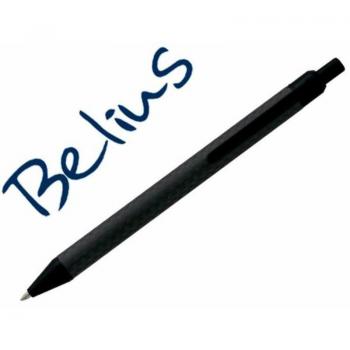 Bolígrafo Belius Potsdam Negro Fibra de Carbono Gel Azul