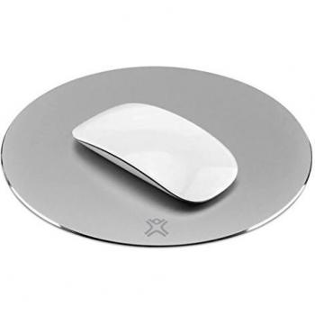 Alfombrilla de Ratón Redonda de Aluminio XtremeMac Plata - Antideslizante, Compatible con Ratones Ópticos y Láser