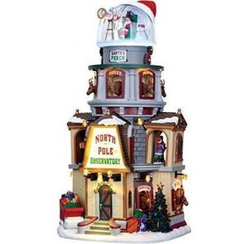 Lemax - North Pole Observatorio atory - 17,50 cmx32cmx17 cm - Iluminado & Edificios animado - 4,5 V adaptador/enchufe - LED - Porcelana