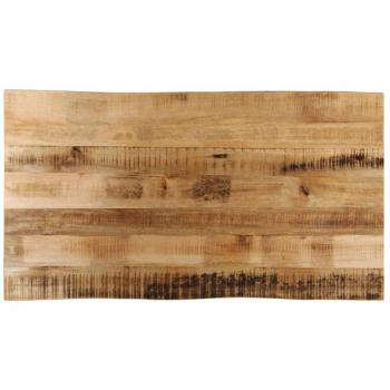 Tablero de mesa borde natural madera maciza mango 110x60x3,8 cm Marrón