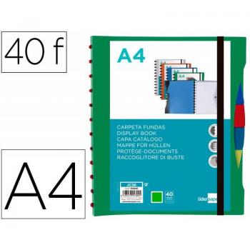 Carpeta Liderpapel A4 con 40 fundas intercambiables
