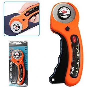 Cortador Giratorio, ZoneYan Cúter Rotativo con Cuchilla Circular de 45 mm, Cortador Tela Costura, Cortado Rotativo con Cuchillas Redondas para Coser Acolchado de Piel de Tela y Más