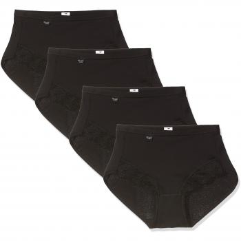 Sloggi Romance Maxi 4sp, Bragas de Cintura Alta para Mujer, Negro