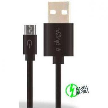 Cable Micro USB 1.5A Negro Plugyu de Datos y Carga
