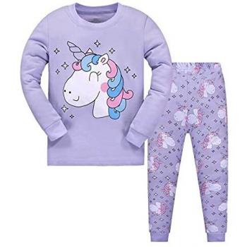 Garsumiss Pijamas para Niña Dos Piezas de Unicornio Manga Larga Invierno Pijama 2-12 Años, Estilo 6, 5 Años