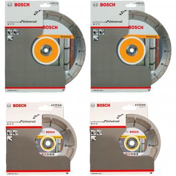 BOSCH PACK 4 DISCOS DIAMANTE - 2 UND 230MM + 2 UND 115MM