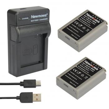 Newmowa® 2xBatería BLN-1 + Micro USB Cargador para Olympus BLN-1, BCN-1 and Olympus OM-D E-M1, OM-D E-M5, PEN E-P5,OM-D E-M5 II