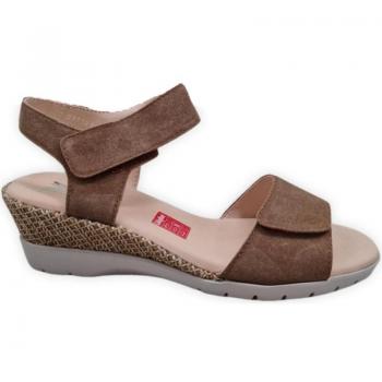 Sandalias de Mujer Callaghan en Piel Serraje Cuero Color Marrón