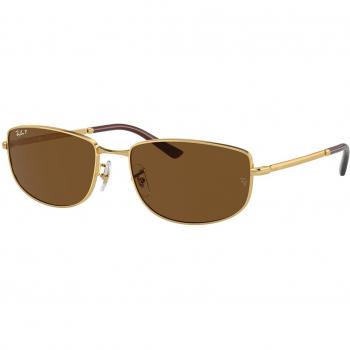 Ray-Ban RB3732 Geometric Gold Polarized Sunglasses for Unisex (Color: 001/57, Size: 56)