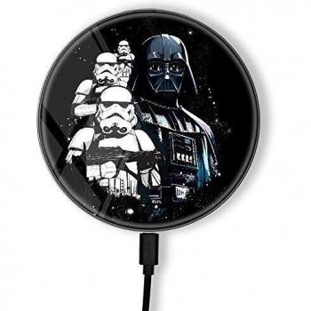 Cargador inductivo Original y Oficial de Star Wars, Cargador inalámbrico para teléfono o Tableta, estación de Carga, Carga inalámbrica, USB, 2 A, 10 W