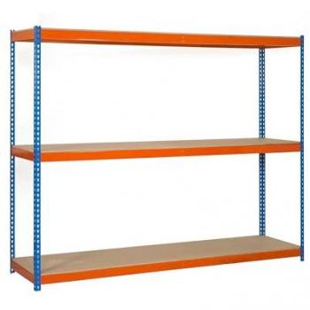 Estantería SIMONFORTE 1506-3 CHIPBOARD 1500 AZ/NAR/MAD - Estantería Industrial Simon Rack, dimensiones 1500x1500x600 mm, capacidad de carga de 600 kg por punto