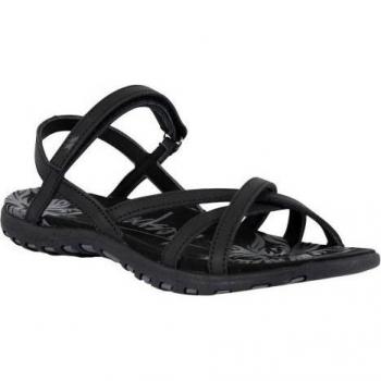 Sandalias de Cuero para Mujer Trespass Kimbra con Tira Adhesiva y Correas en Tobillo - Color Negro, Talla 4 UK