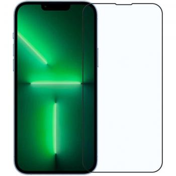 Protector de Pantalla Cristal Templado Premium 9H con Marco Negro para iPhone 13/13 Pro, Vidrio Reforzado Antigolpes con Borde Redondeado 9D y Espesor de 0.3