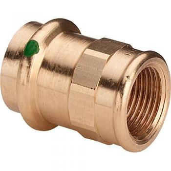 Adaptador Viega Sanpress 15 mm x 1/2 IG, en bronce o bronce de silicio, SC-Contur, poligonal