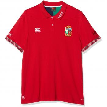 Camiseta para hombre de piqué de algodón VapoDri, del equipo de rugby de los leones británicos, hombre, Vapo Dri Cotton Pique Training, Tango Red, mediano