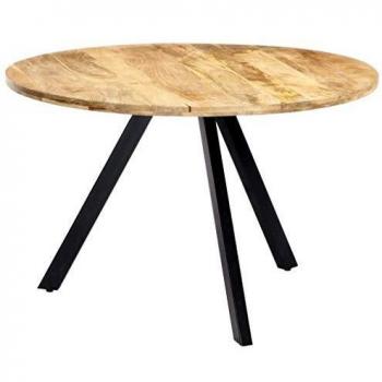 vidaXL Mesa de comedor de madera maciza de mango 120x76 cm