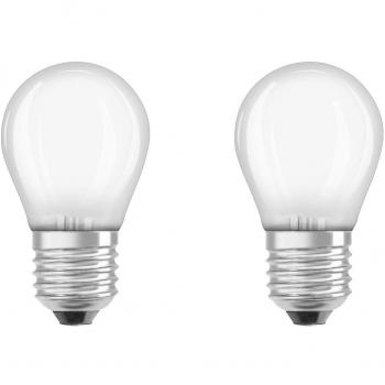 Lámpara LED Esférica E27 4W 470lm 2700K (Calida) - Paquete de 2 unidades