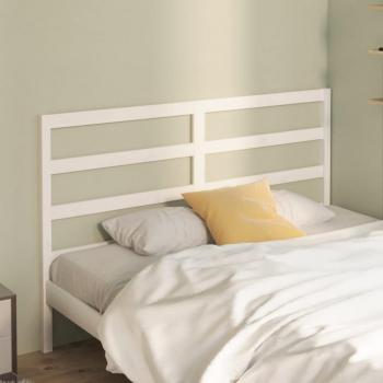 Cabecero de cama blanco 146x4x100 cm madera maciza de pino