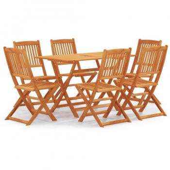 Conjunto de comedor de jardín plegable 7 piezas en madera de eucalipto