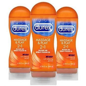 Lubricante Personal 2 en 1 Estimulante Durex con Guaraná, 200ml, a Base de Agua, Compatible con Condones y Juguetes