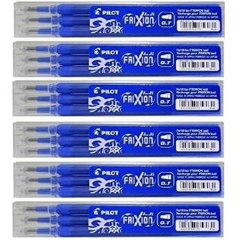Recambios para bolígrafos Pilot Azul Frixion - Punta redonda Borrable - 18 Repuestos Tinta BLS-FR7