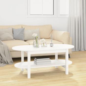 Mesa de centro de madera maciza de pino 110x55x45 cm en color natural, blanco y gris - Mesita de salón, comedor o auxiliar, mesa de café Meuble Salón