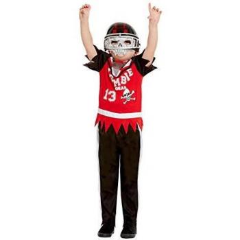 Smiffys 51070S Zombie - Disfraz de jugador de fútbol para niños, talla S, color rojo