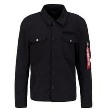 Alpha Industries Men's Overshirt - Black Shirt Jacket