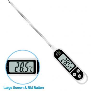 Termómetro de cocina, temperatura del aceite de acero inoxidable Termómetro digital lectura instantánea [] pantalla LCD con una sonda larga BBQ barbacoas Casa cocina Family Care